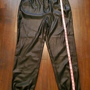 NWOT Guess Black Faux Leather Jogger Pants